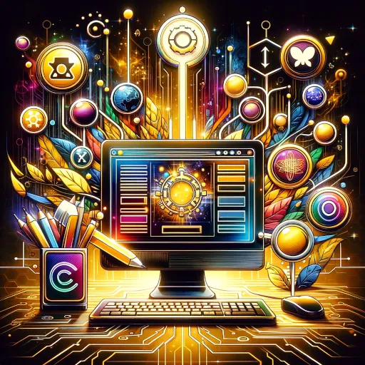 De nombreux composants reliés à un site internet sur l'écran d'un ordinateur